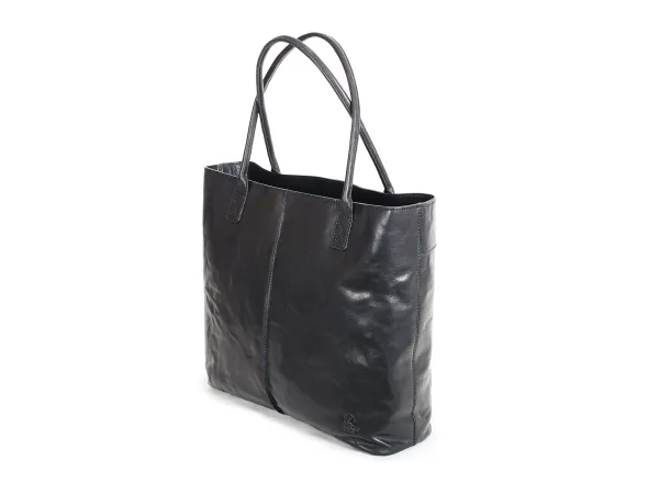 Dámska kožená kabelka alebo nákupná taška – Shopper Black LB011 BAOOBAOO